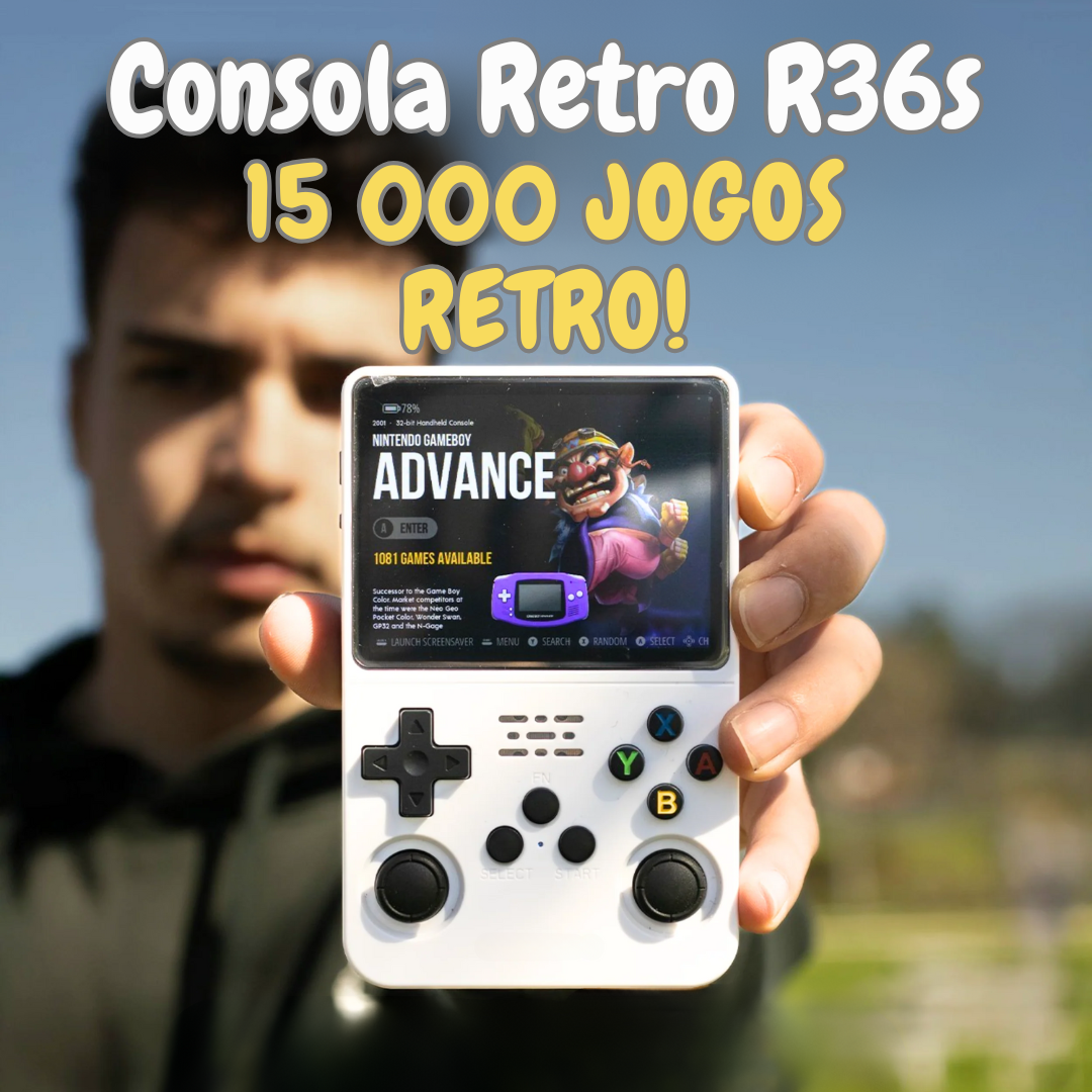 Consola Retro R36s - Jogue Mais de 15.000 Jogos em Qualquer Lugar