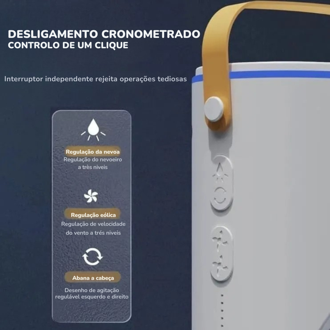 ClimaCool™ - Ventoinha dupla com humidificador e luzes RGB