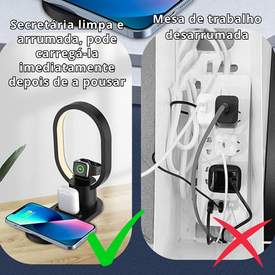 CarregaTudo™ - Base de carregamento sem fios 4 em 1