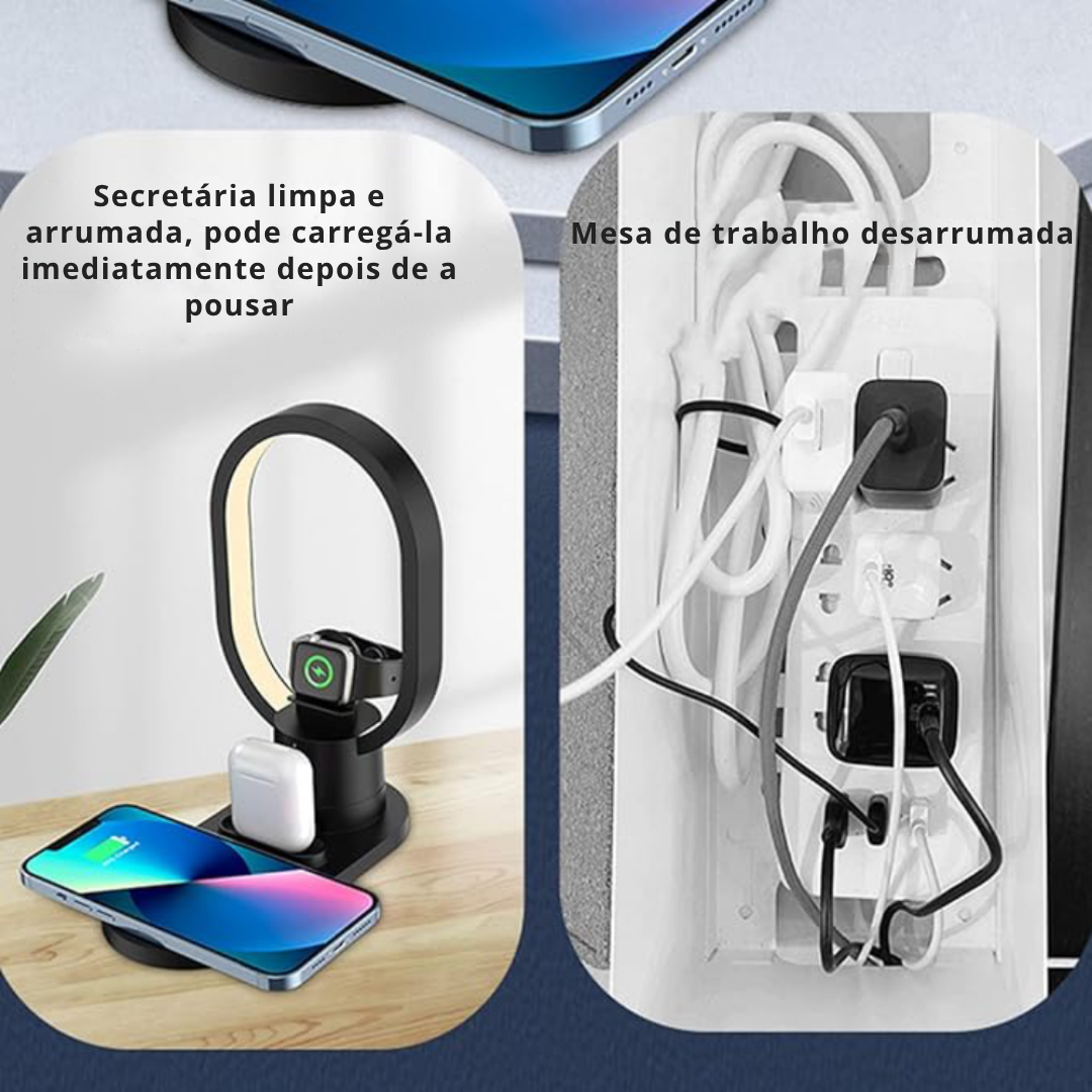 CarregaTudo™ - Base de carregamento sem fios 4 em 1