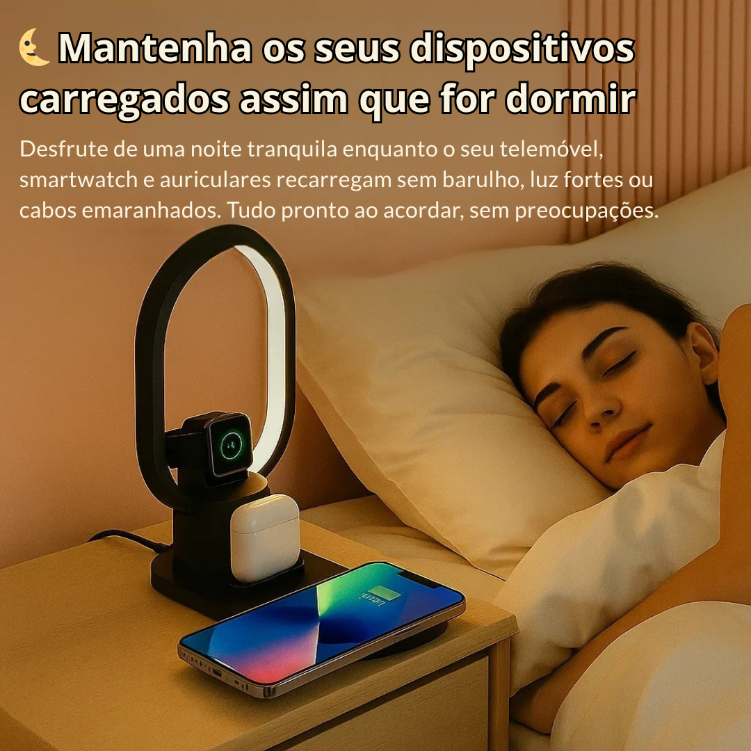 CarregaTudo™ - Base de carregamento sem fios 4 em 1