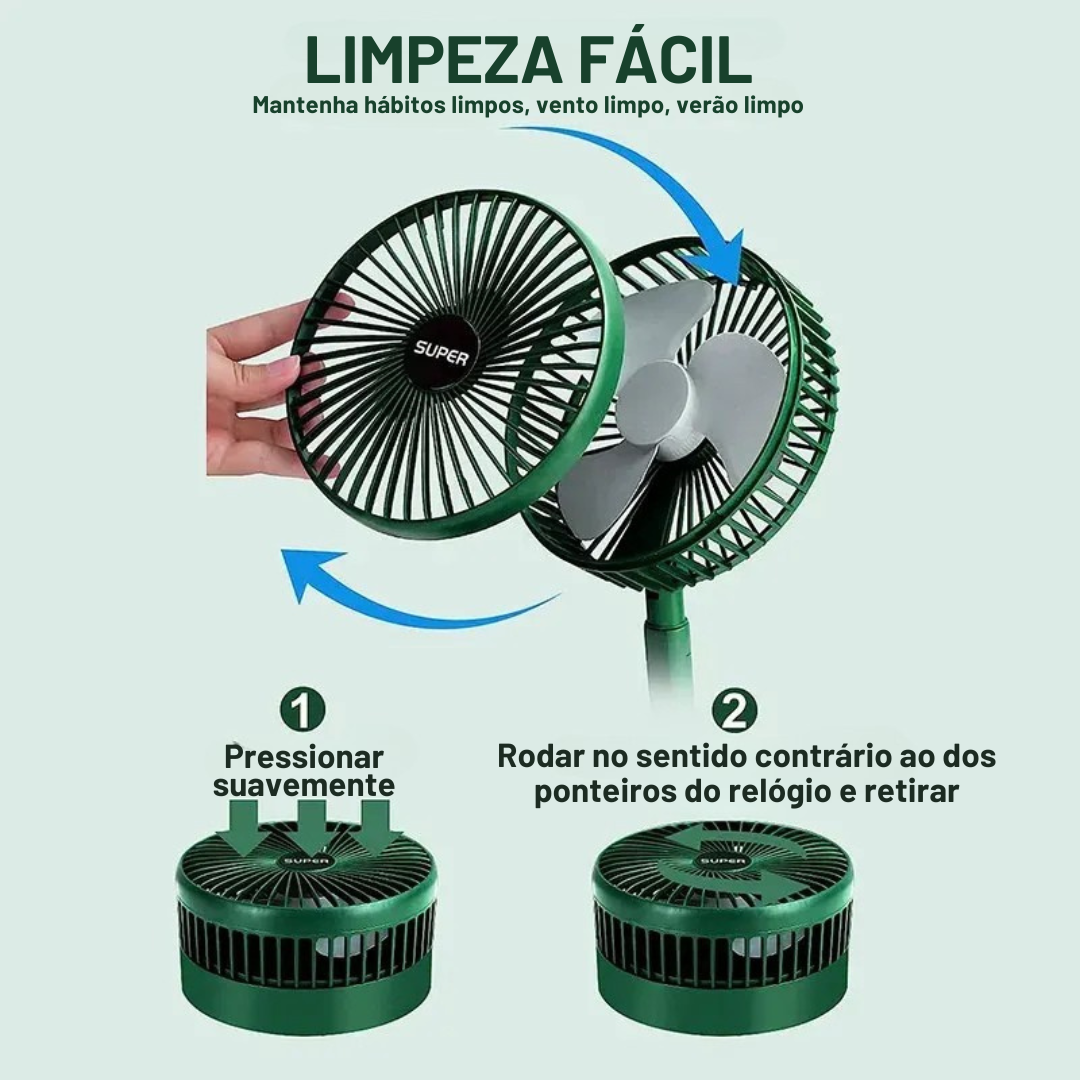 Fresquinho™ - Ventilador dobrável recarregável USB