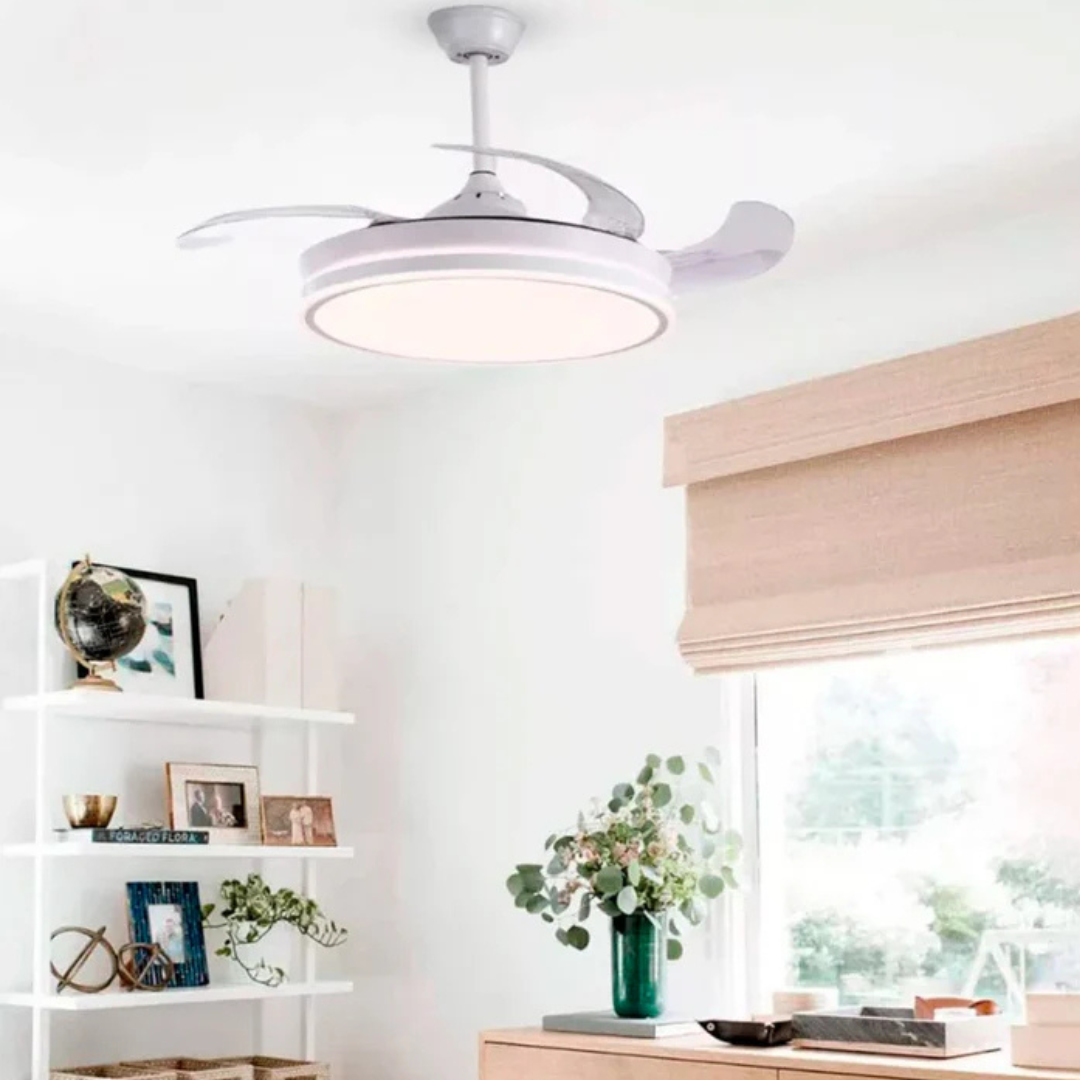 Ventiluz™ - Ventilador de teto LED com lâminas retrácteis