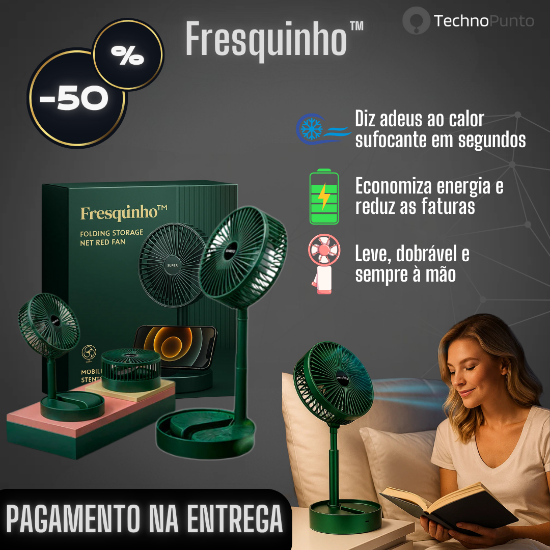 Fresquinho™ - Ventilador dobrável recarregável USB