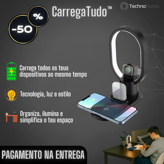 CarregaTudo™ - Base de carregamento sem fios 4 em 1