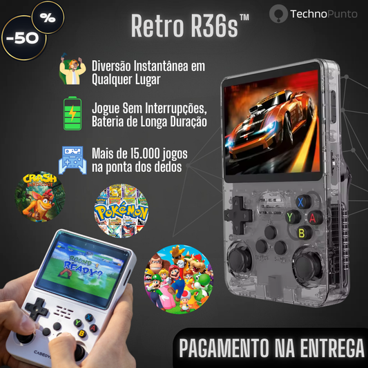 Consola Retro R36s - Jogue Mais de 15.000 Jogos em Qualquer Lugar