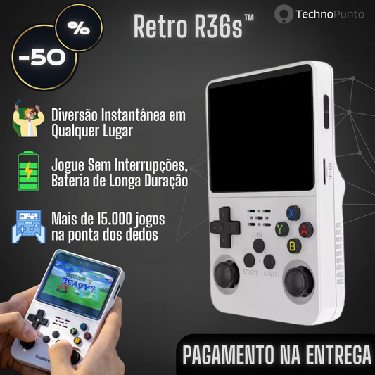 Consola Retro R36s - Jogue Mais de 15.000 Jogos em Qualquer Lugar