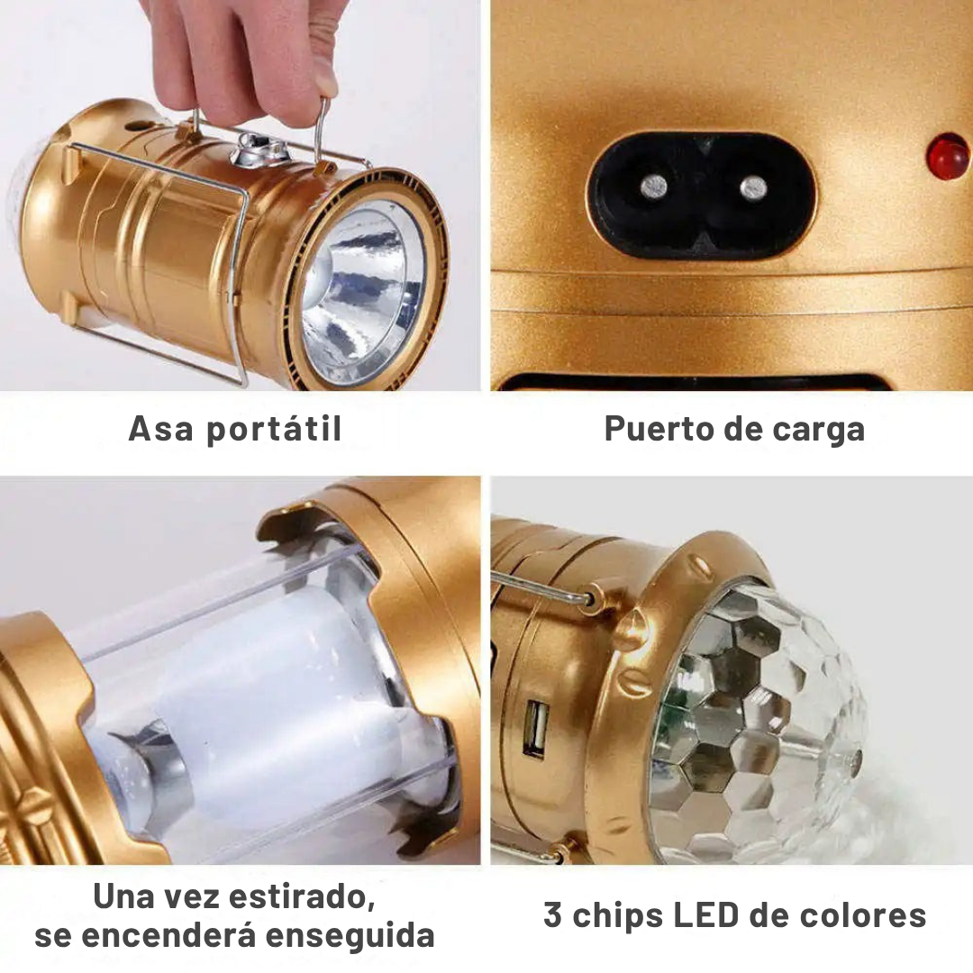 FlashVerão™ - Lanterna, projetor potente, lâmpada e modo de festa, tudo em 1