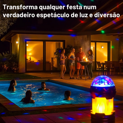FlashVerão™ - Lanterna, projetor potente, lâmpada e modo de festa, tudo em 1