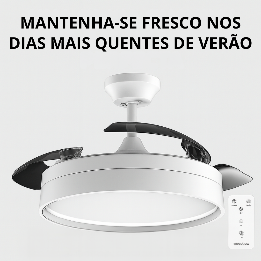 Ventiluz™ - Ventilador de teto LED com lâminas retrácteis