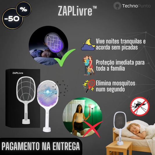 ZAPLivre™ - Raquete para mosquitos e moscas